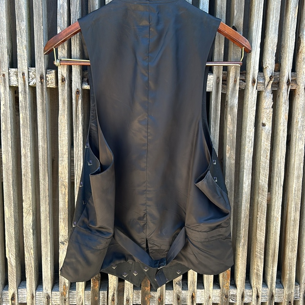 Polo Ralph Lauren vest black silk formal evening dress single breasted unique - Picture 11 of 17